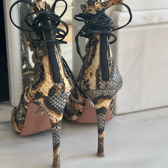 Aquazzura Amazon lace up sandals python 37.5 - Picture 3 of 4